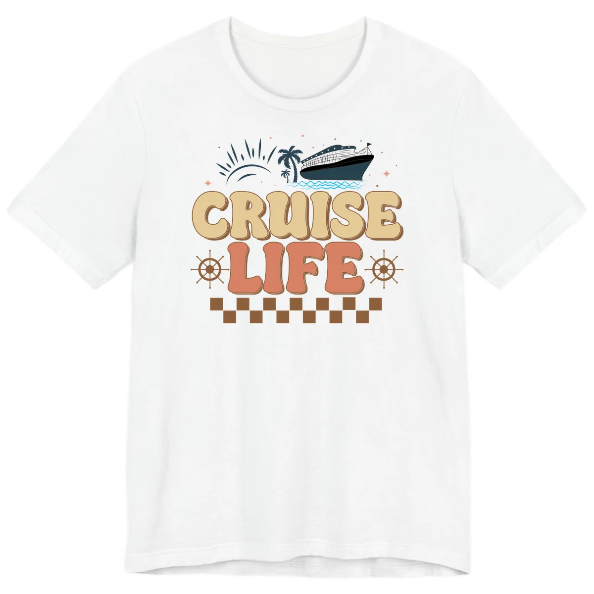 Cruise Life Retro Vacation Premium T-Shirt for Travelers in White