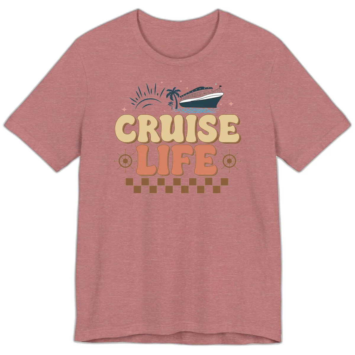 Cruise Life Retro Vacation Premium T-Shirt for Travelers in Heather Mauve