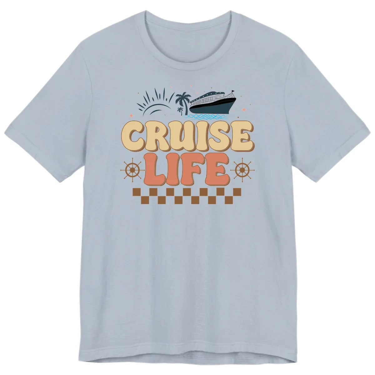 Cruise Life Retro Vacation Premium T-Shirt for Travelers in Light Blue