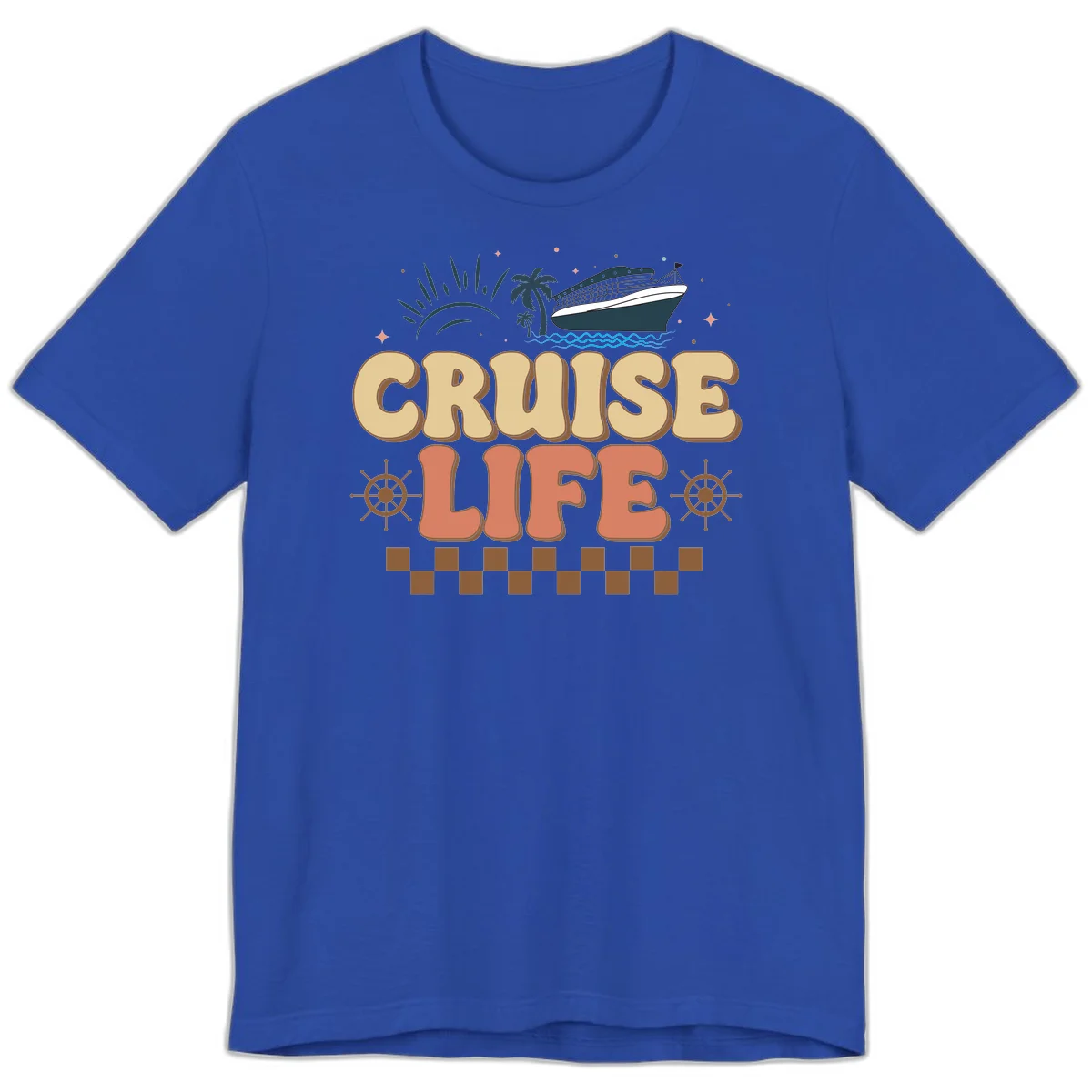 Cruise Life Retro Vacation Premium T-Shirt for Travelers in True Royal