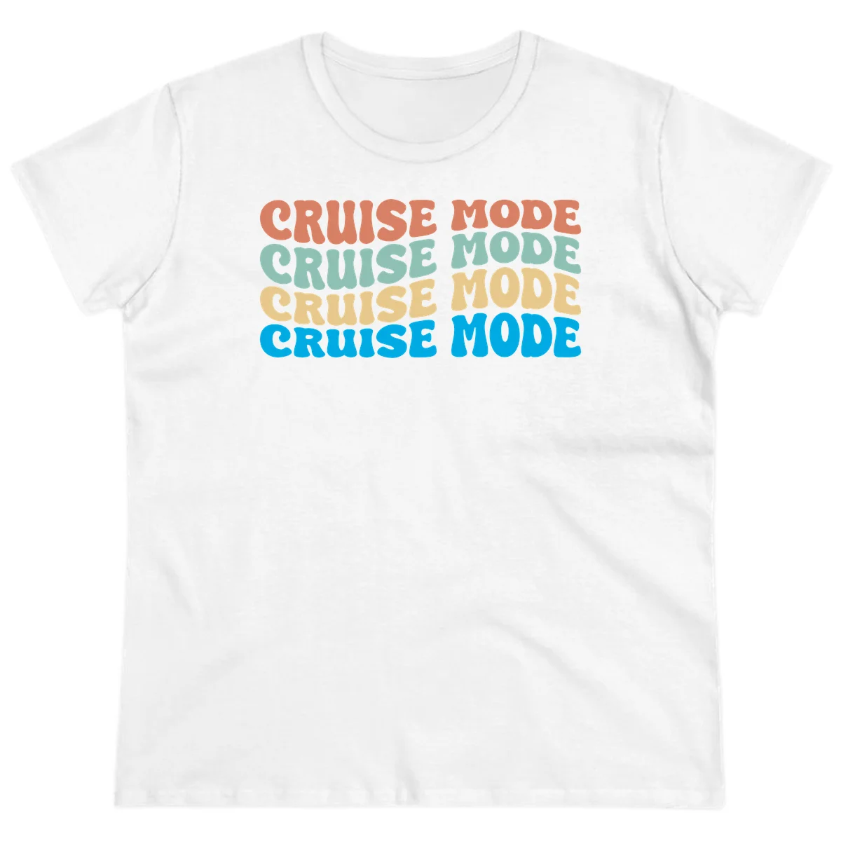 Cruise Mode Repeat Ladies Tee in White