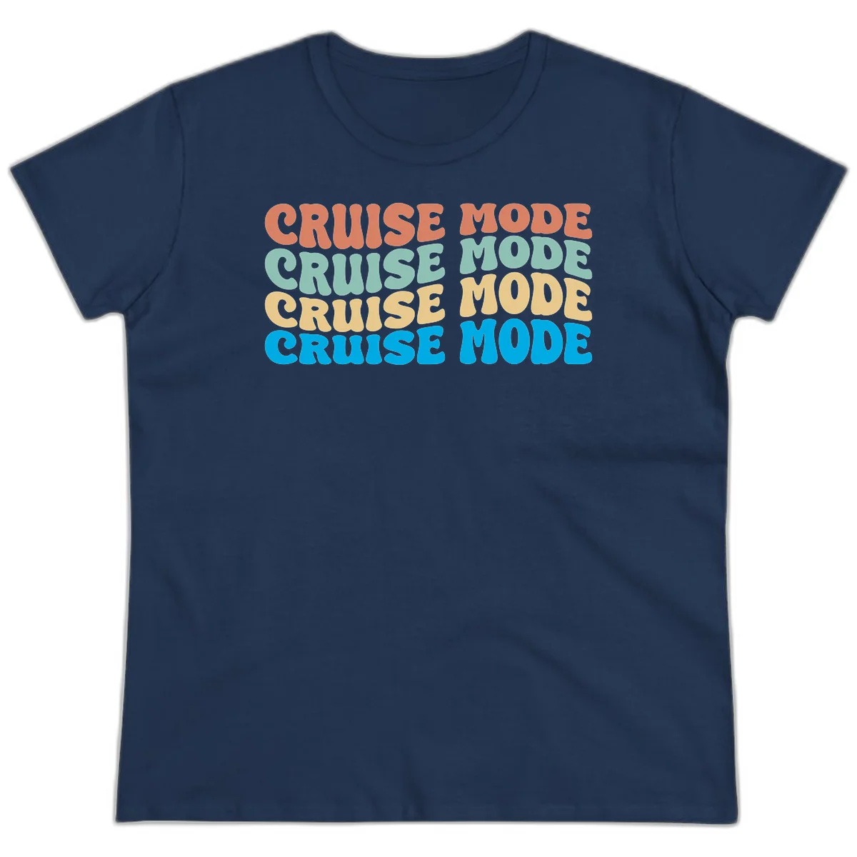 Cruise Mode Repeat Ladies Tee in Navy