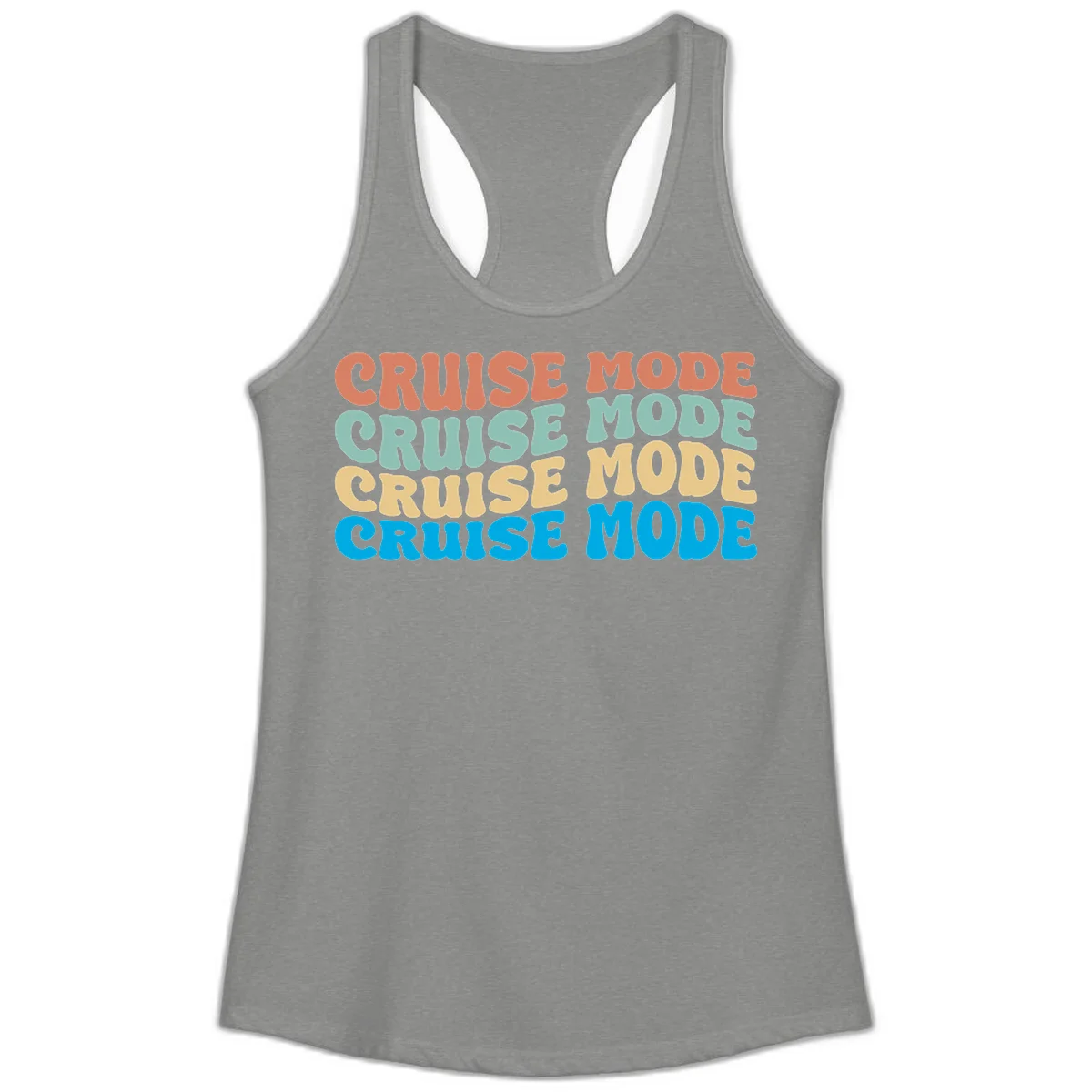 Cruise Mode Repeat Ladies Tank in Heather Grey