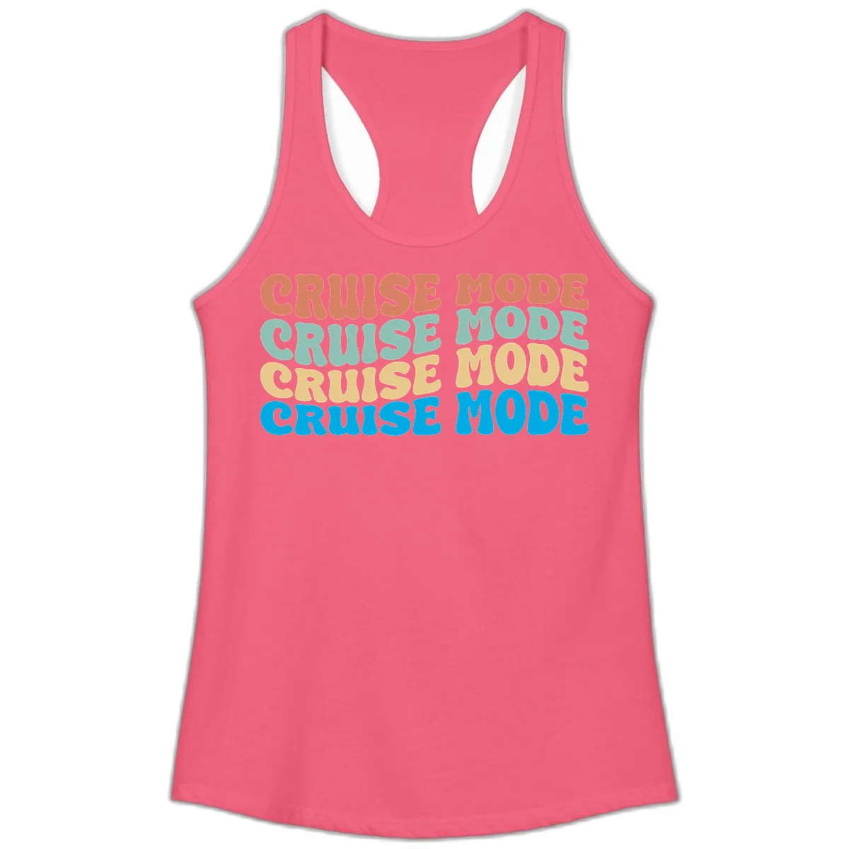 Cruise Mode Repeat Ladies Tank in Hot Pink