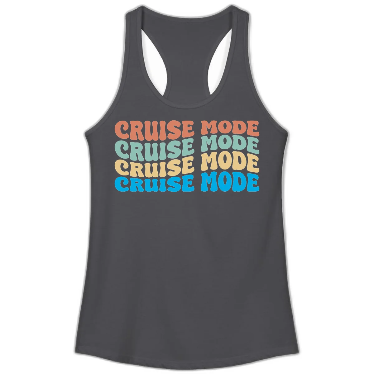Cruise Mode Repeat Ladies Tank in Solid Dark Gray