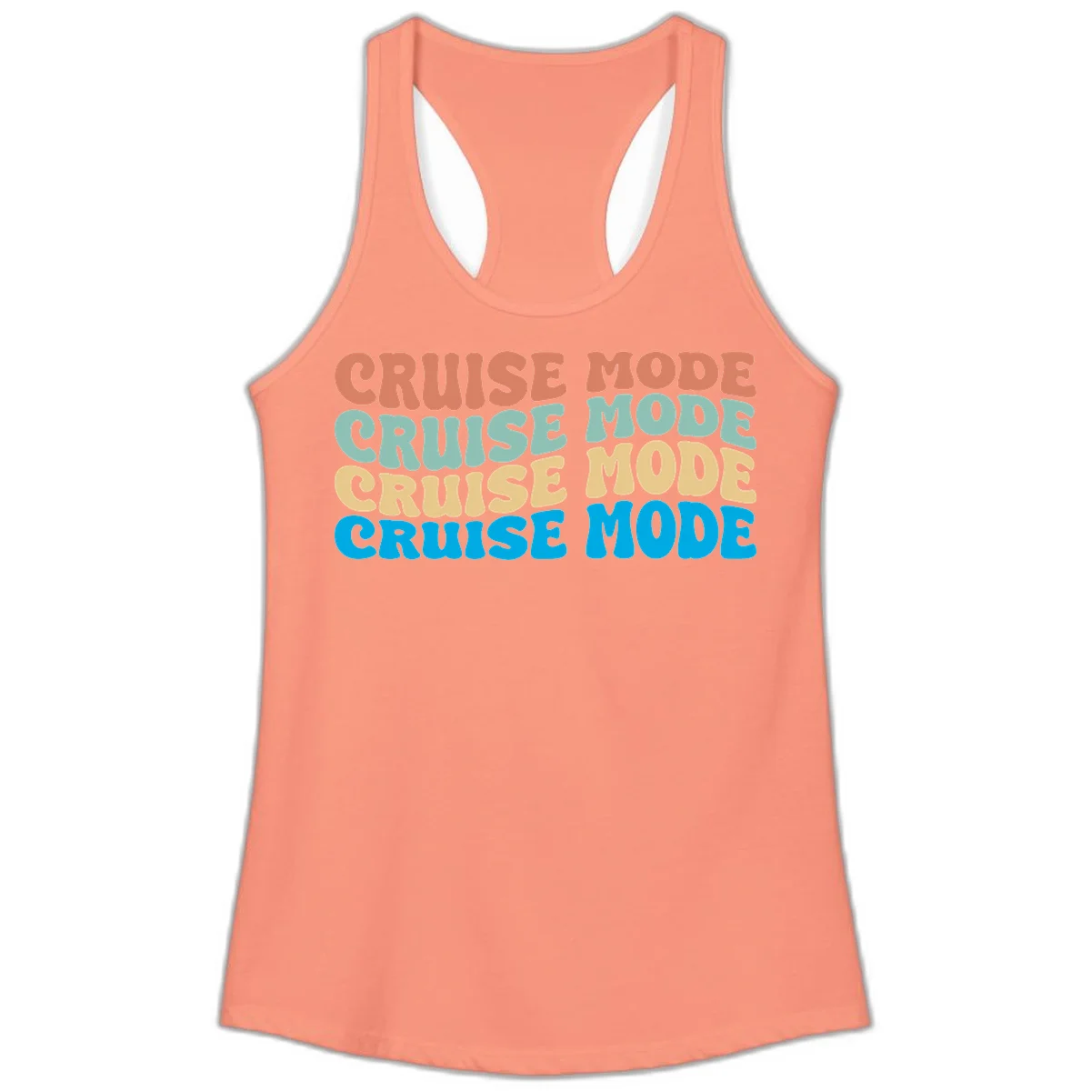 Cruise Mode Repeat Ladies Tank in Solid Light Orange