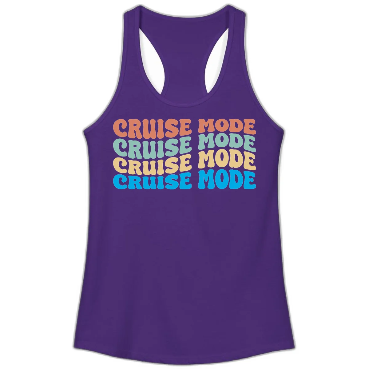 Cruise Mode Repeat Ladies Tank in Solid Purple Rush