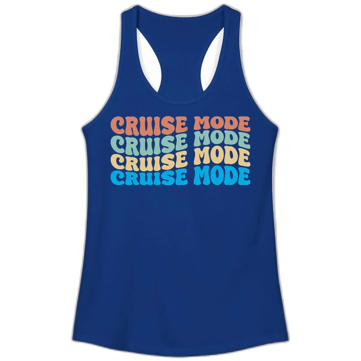 Cruise Mode Repeat Ladies Tank in Solid Royal