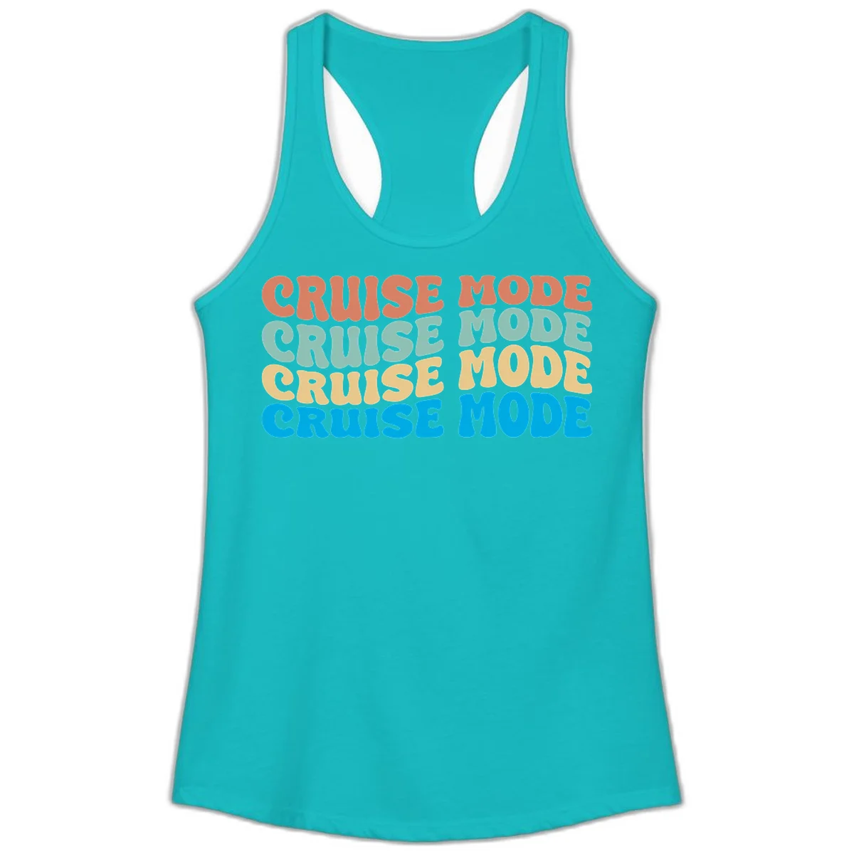 Cruise Mode Repeat Ladies Tank in Tahiti Blue