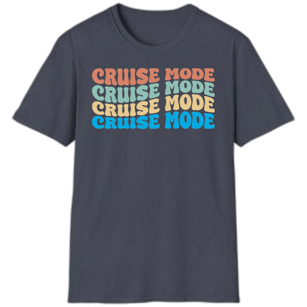 Cruise Mode Repeat T-Shirt in Heather Navy