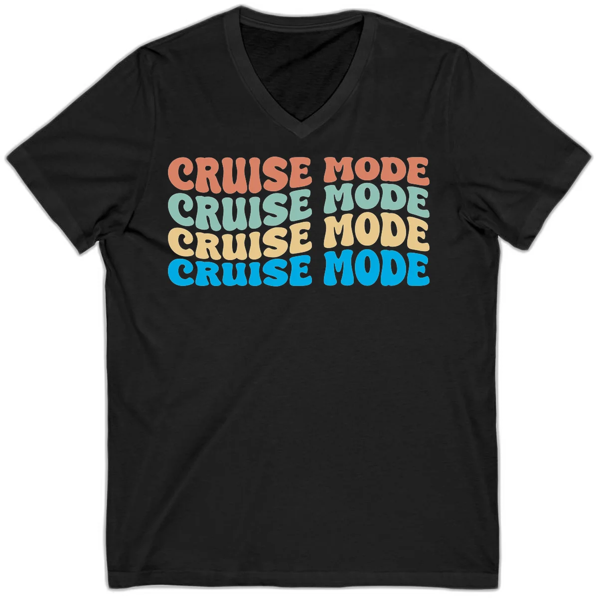 Cruise Mode Repeat V-Neck in Black