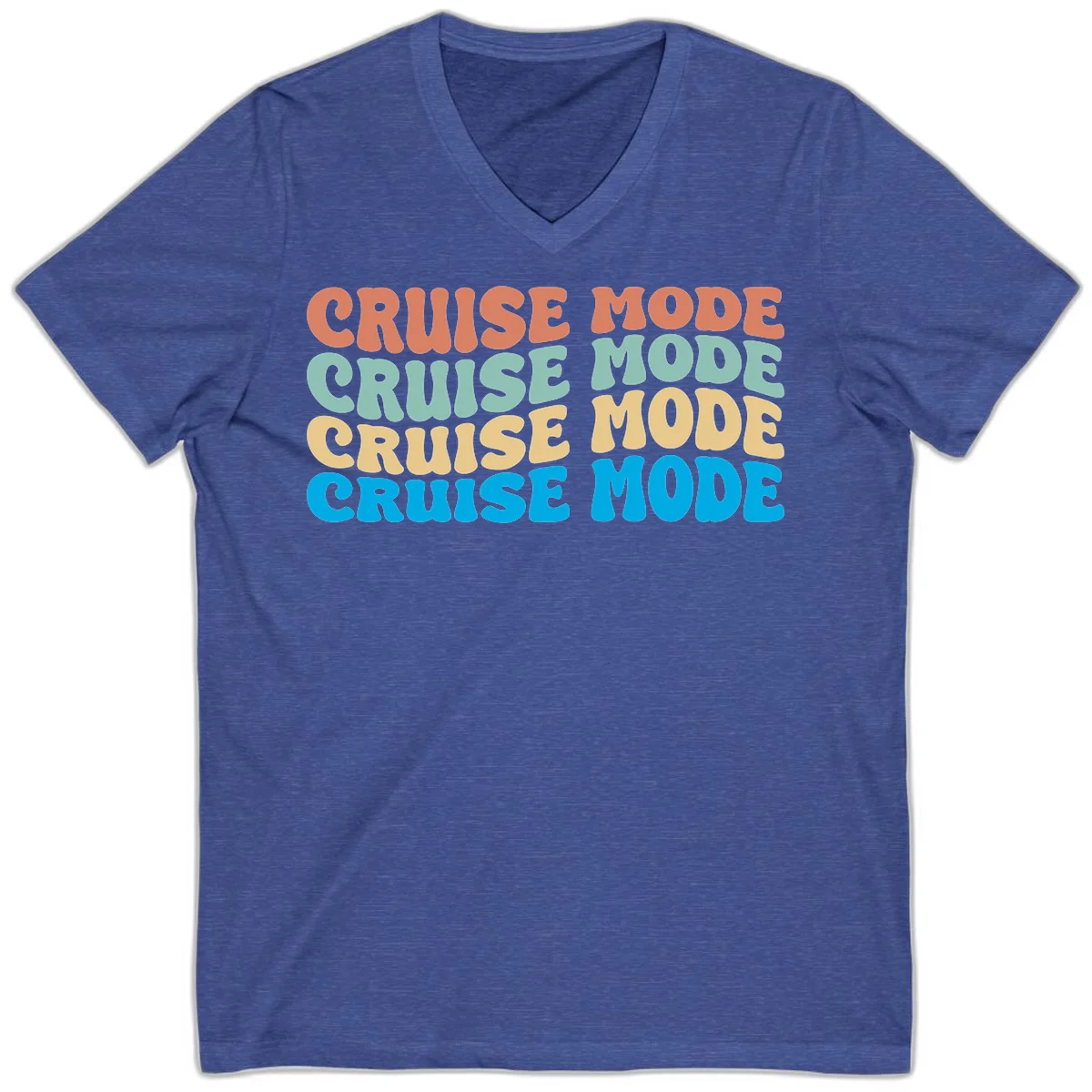 Cruise Mode Repeat V-Neck in Heather True Royal