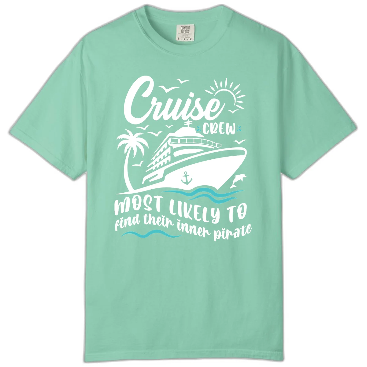 Cruise Crew Inner Pirate Comfort Color T-Shirt in Island Reef