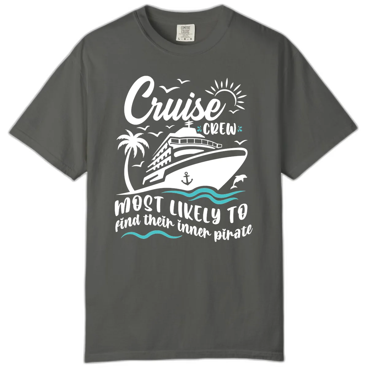 Cruise Crew Inner Pirate Comfort Color T-Shirt in Pepper
