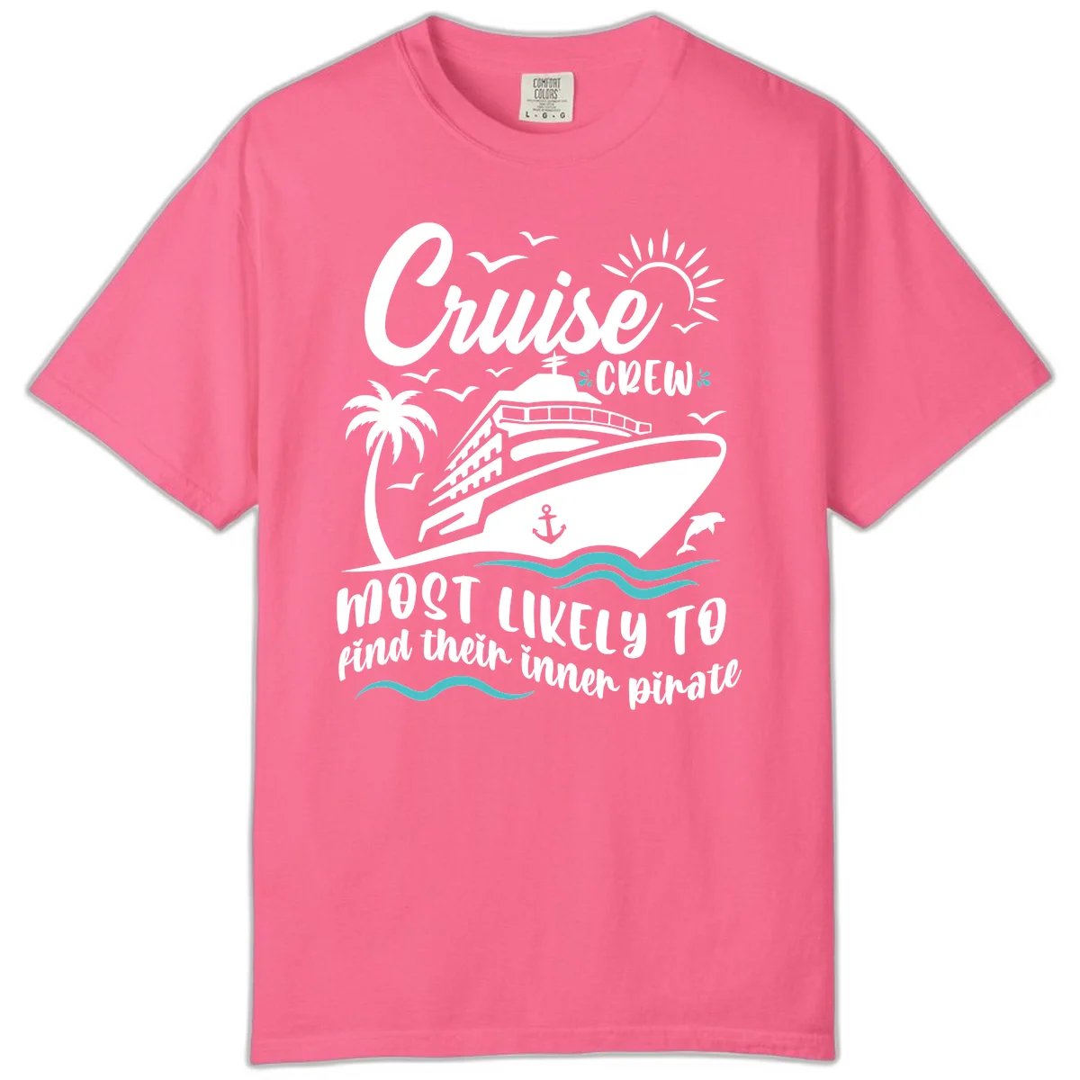 Cruise Crew Inner Pirate Comfort Color T-Shirt in Crunchberry