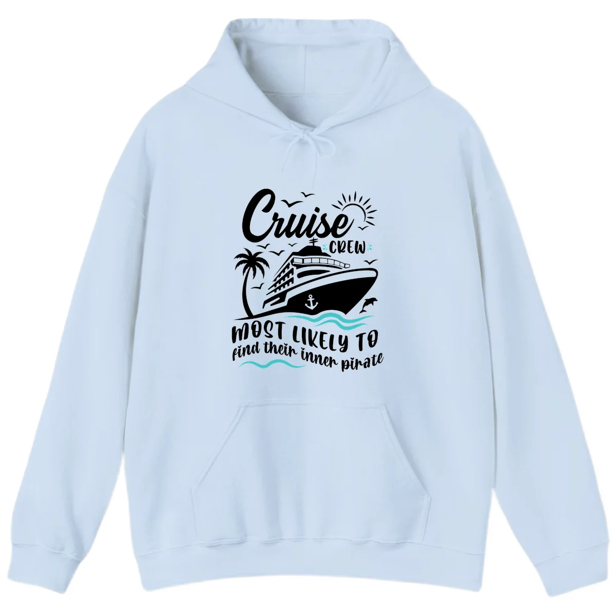 Cruise Crew Inner Pirate Hoodie in Light Blue