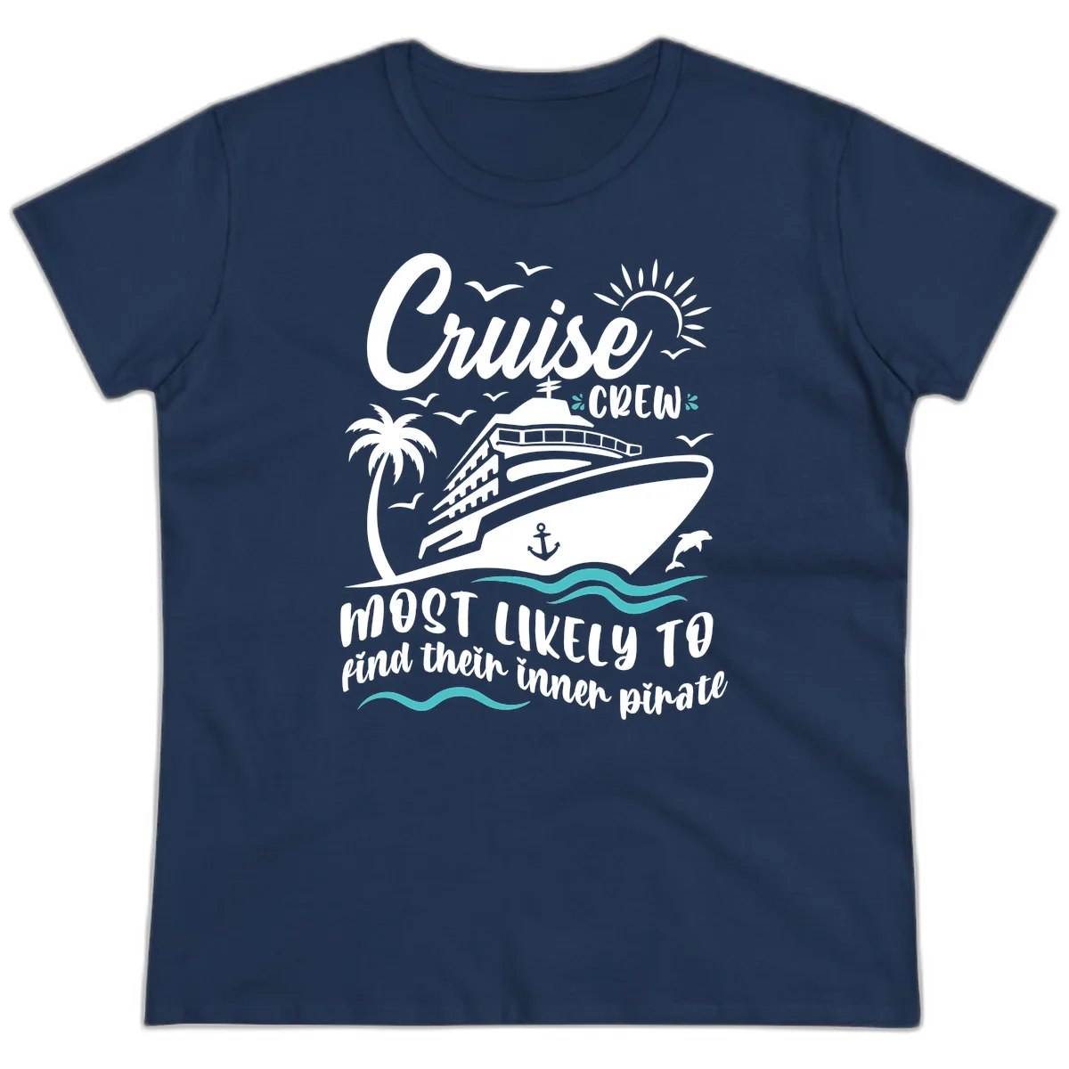 Cruise Crew Inner Pirate Ladies Tee in Navy