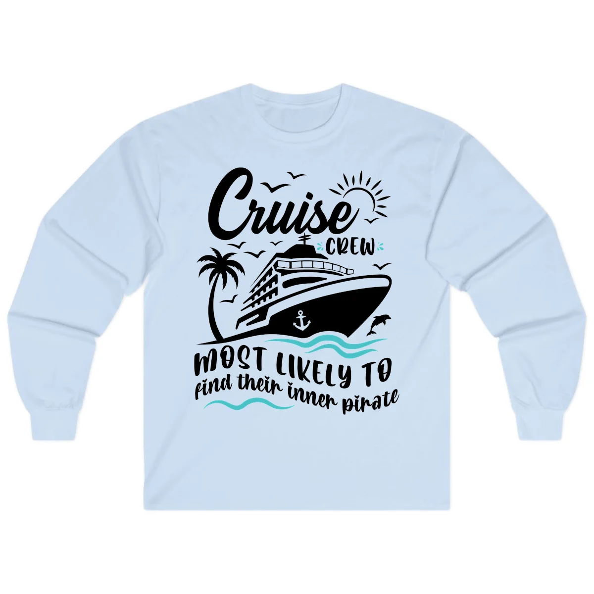 Cruise Crew Inner Pirate Long Sleeve in Light Blue