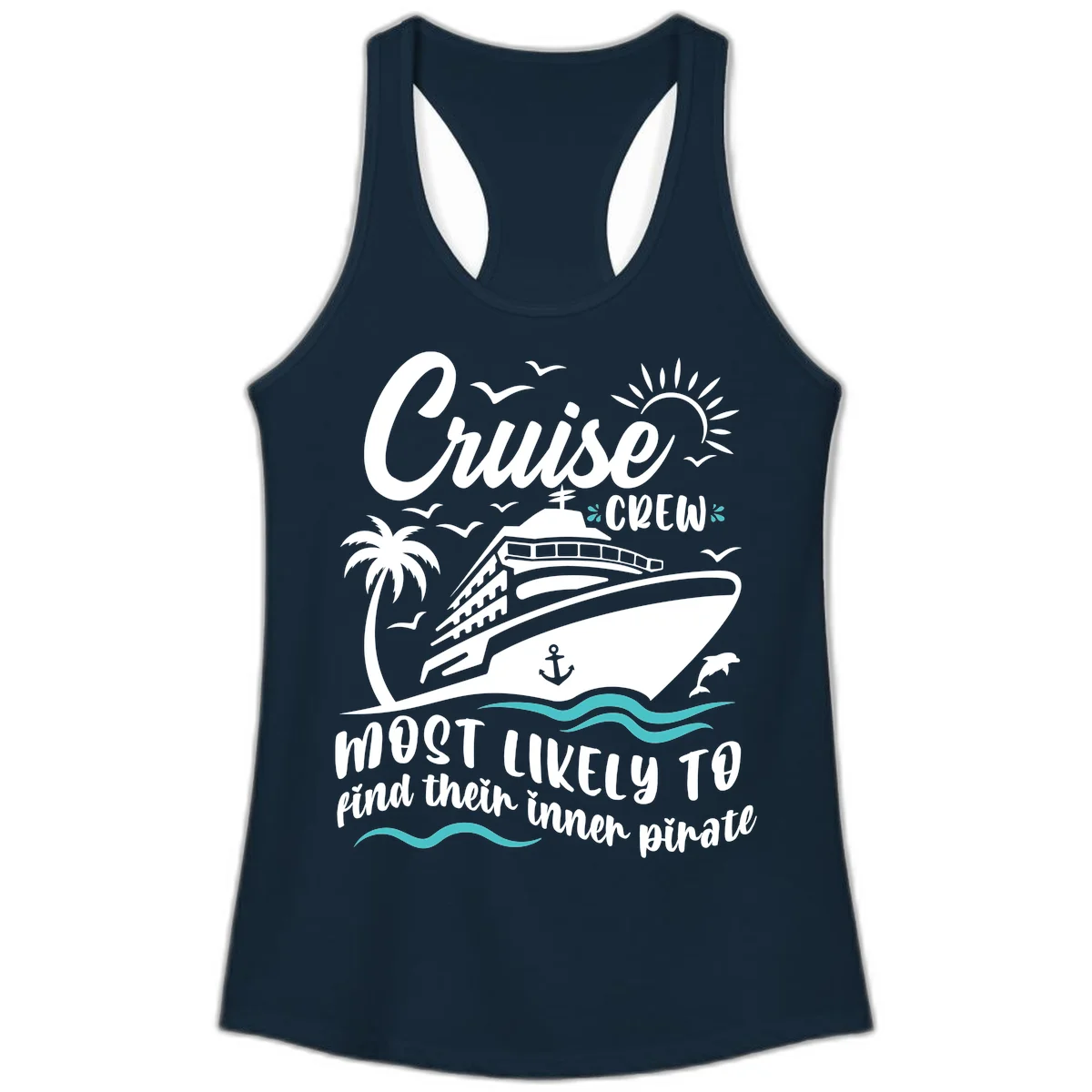 Cruise Crew Inner Pirate Ladies Tank in Solid Midnight Navy