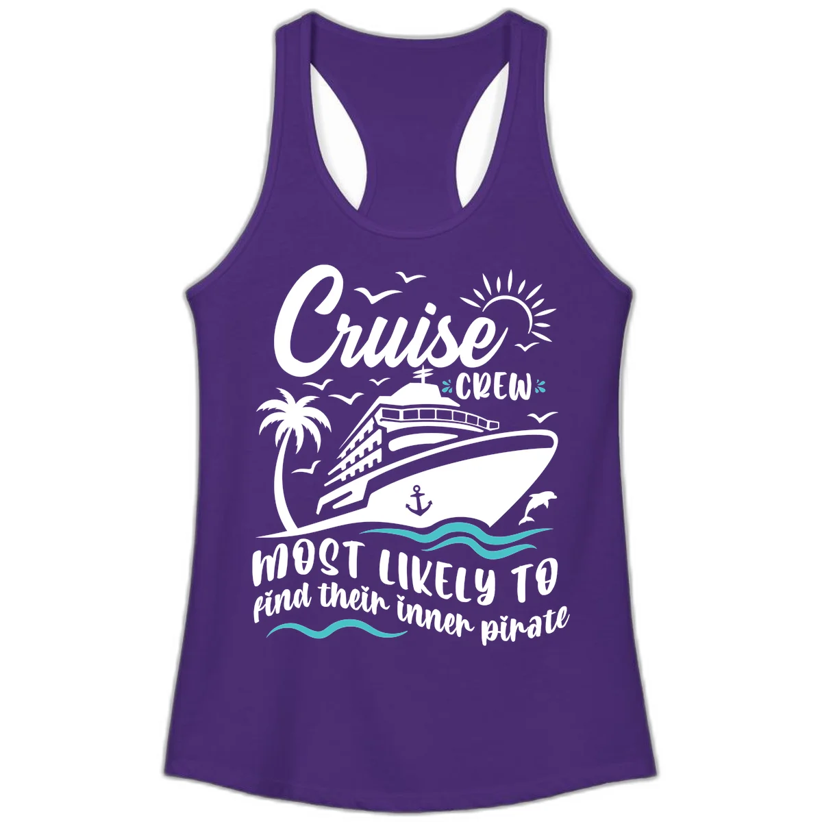Cruise Crew Inner Pirate Ladies Tank in Solid Purple Rush