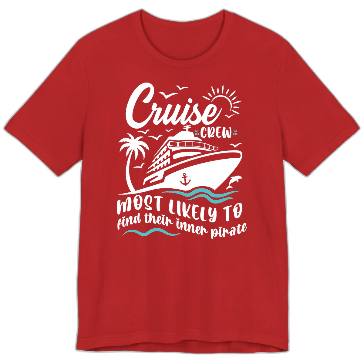 Cruise Crew Inner Pirate Premium T-Shirt in Red