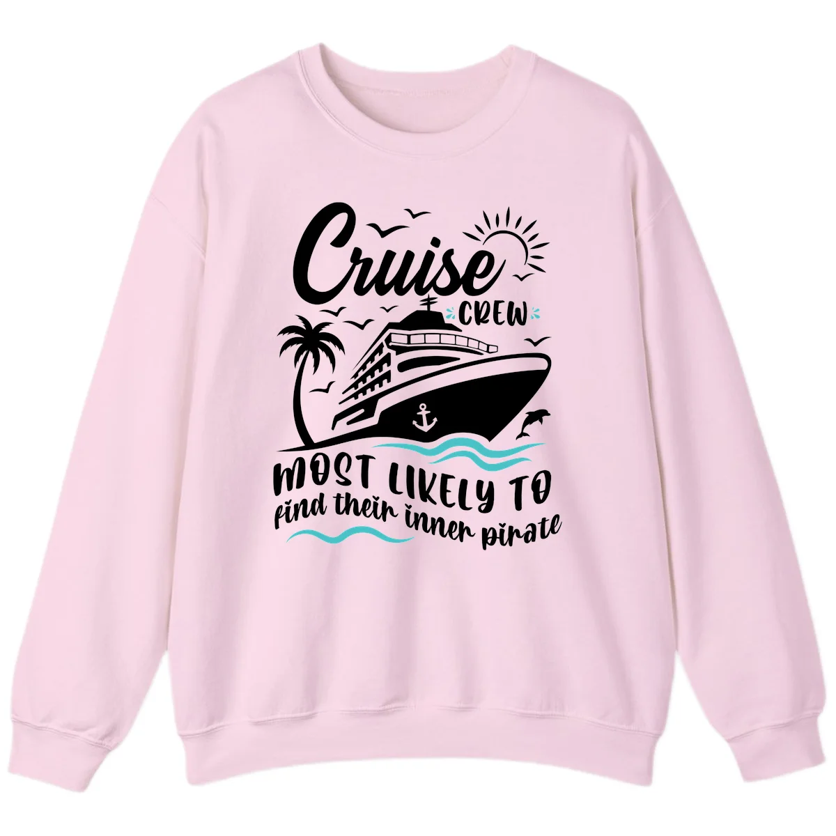 Cruise Crew Inner Pirate Sweatshirt in Light Pink