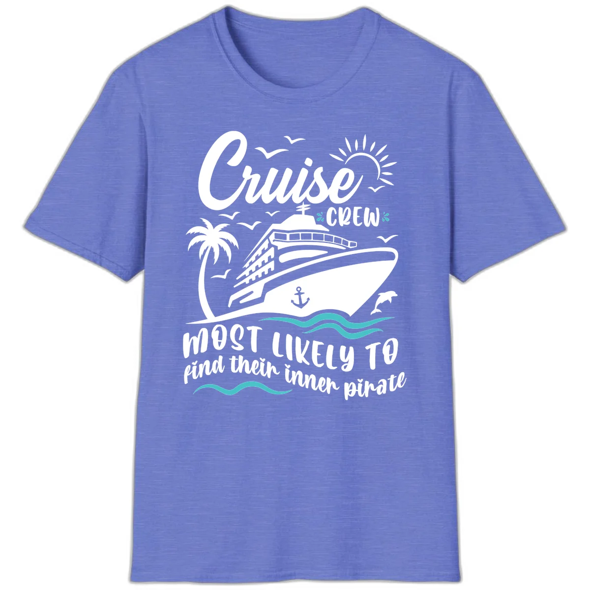 Cruise Crew Inner Pirate T-Shirt in Heather Royal