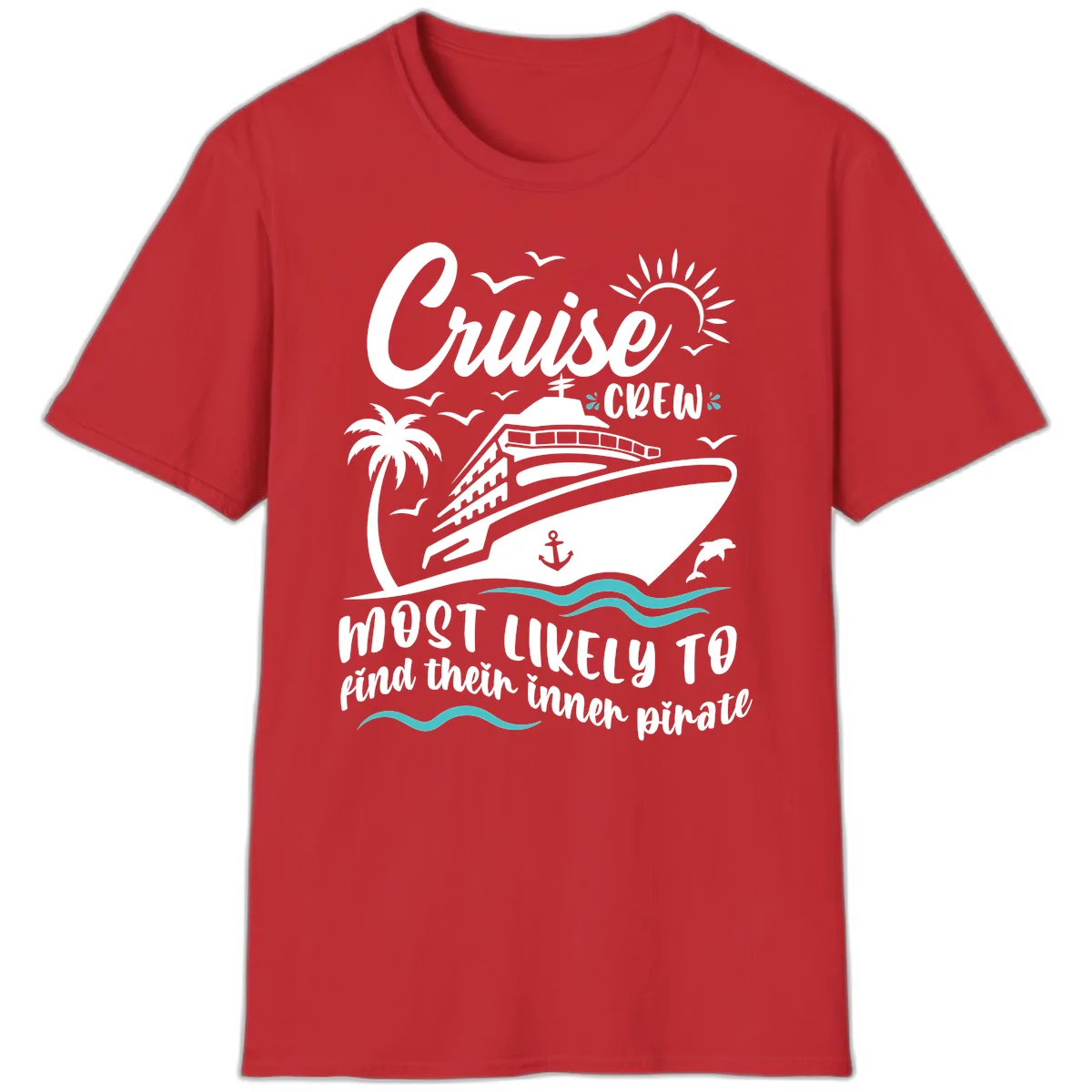 Cruise Crew Inner Pirate T-Shirt in Red