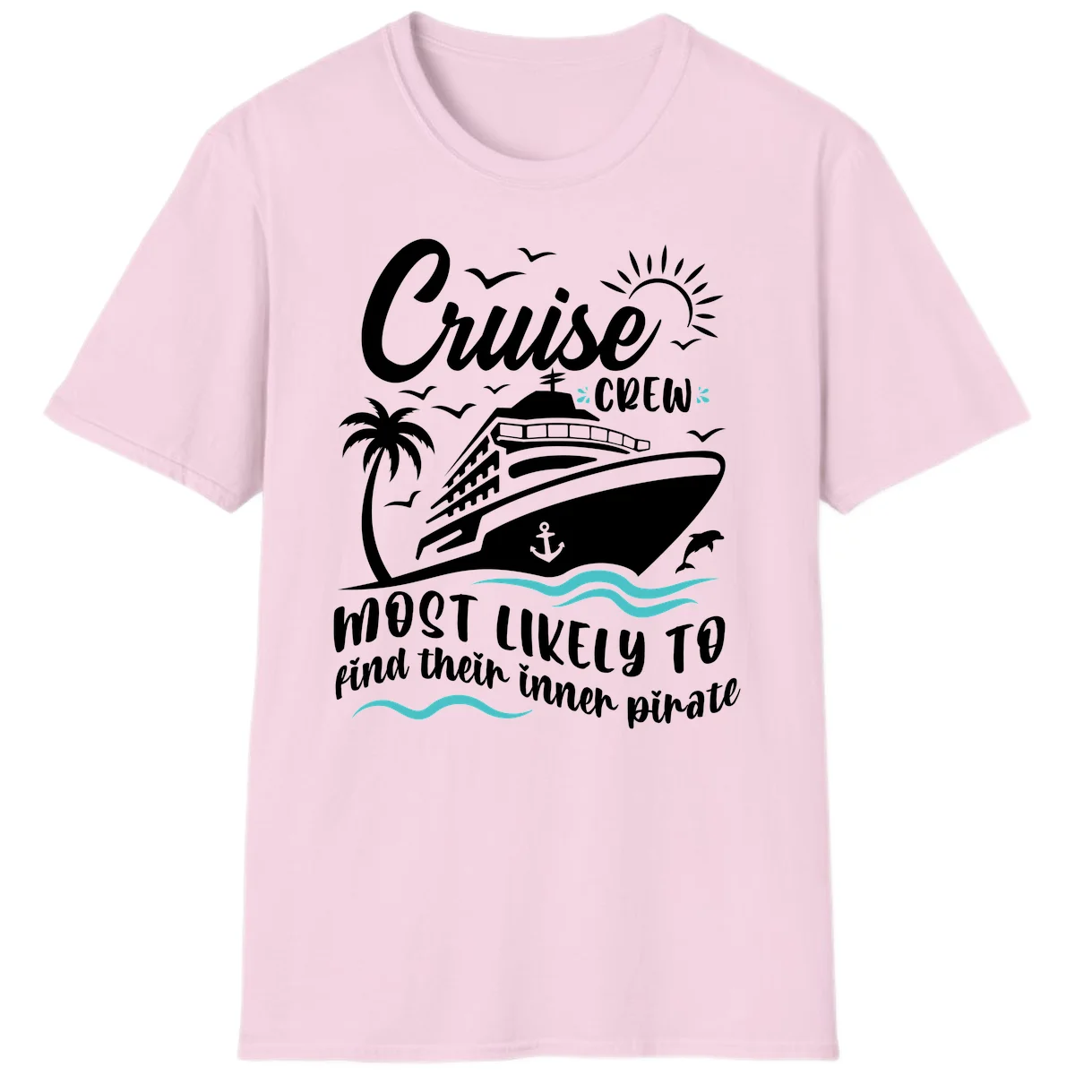 Cruise Crew Inner Pirate T-Shirt in Light Pink