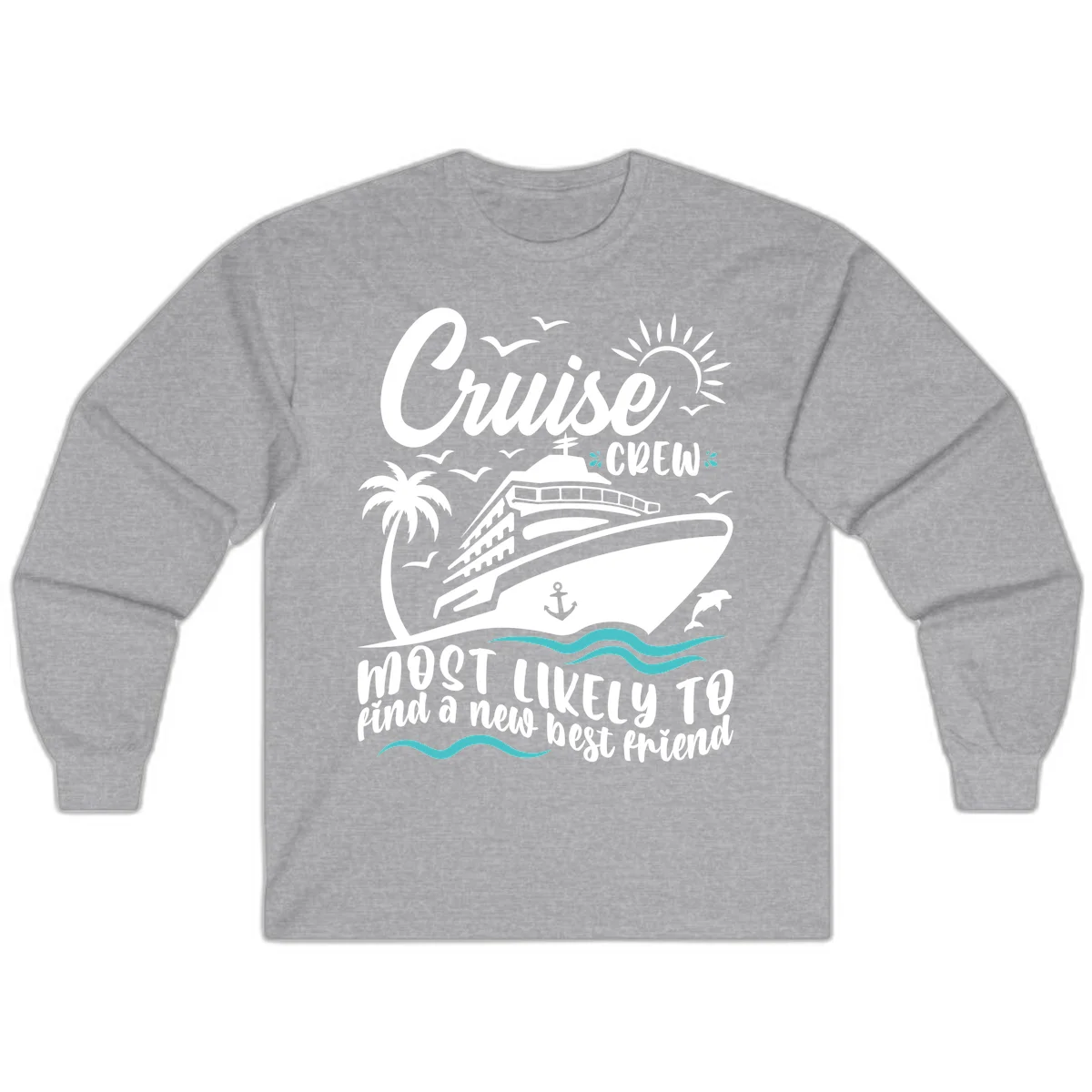 Cruise Crew Find A New Best Friend Long Sleeve in Sport Grey