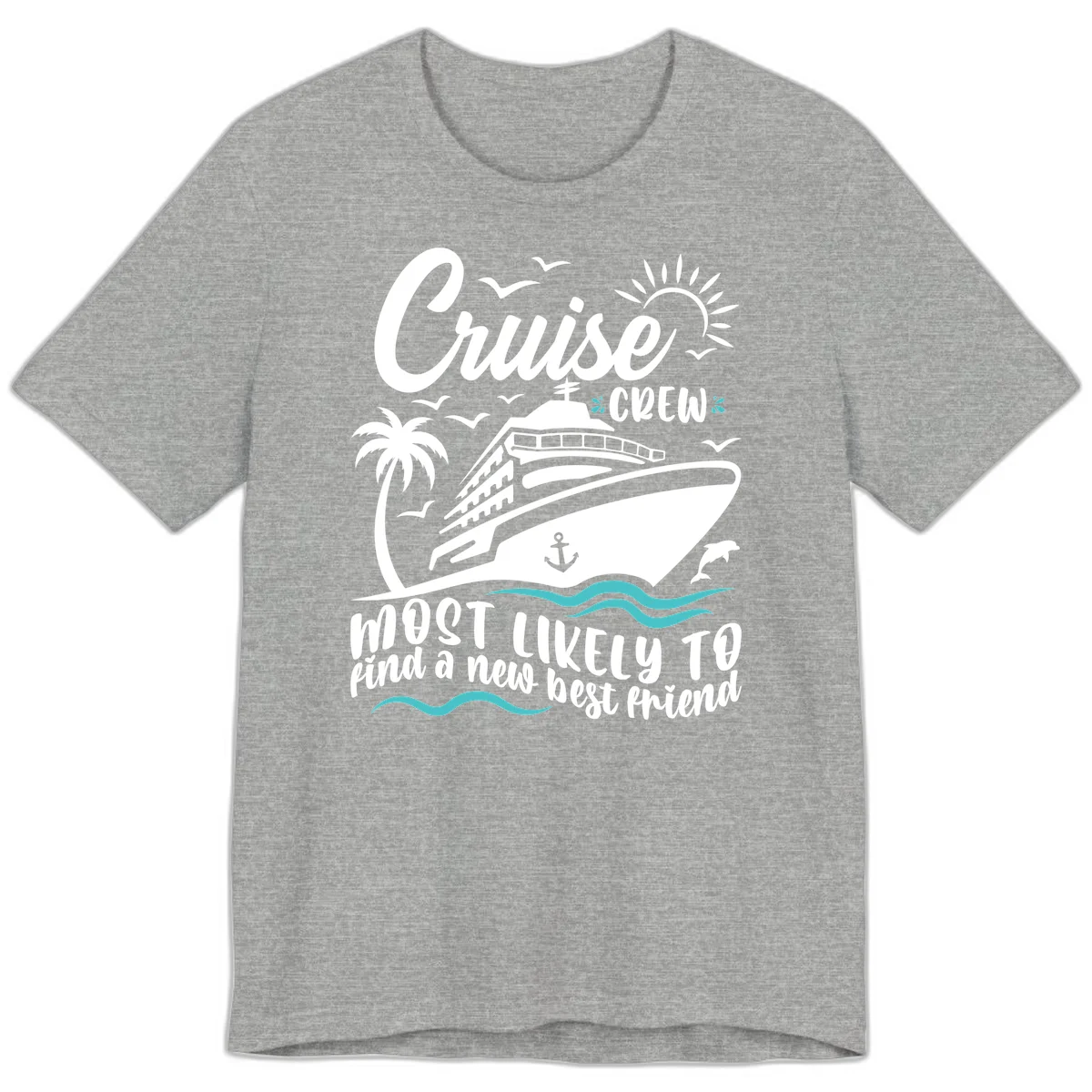 Cruise Crew Find A New Best Friend Premium T-Shirt in Athletic Heather