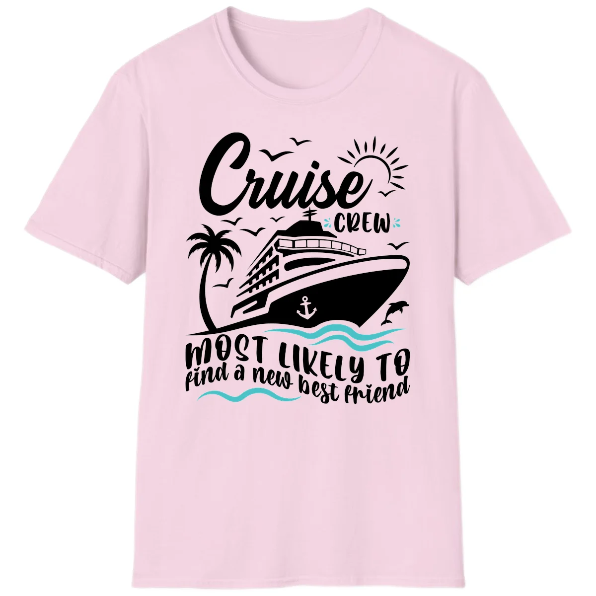 Cruise Crew Find A New Best Friend T-Shirt in Light Pink