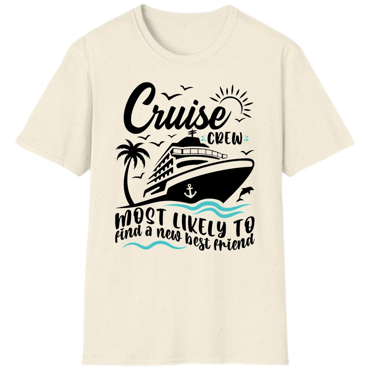Cruise Crew Find A New Best Friend T-Shirt in Natural