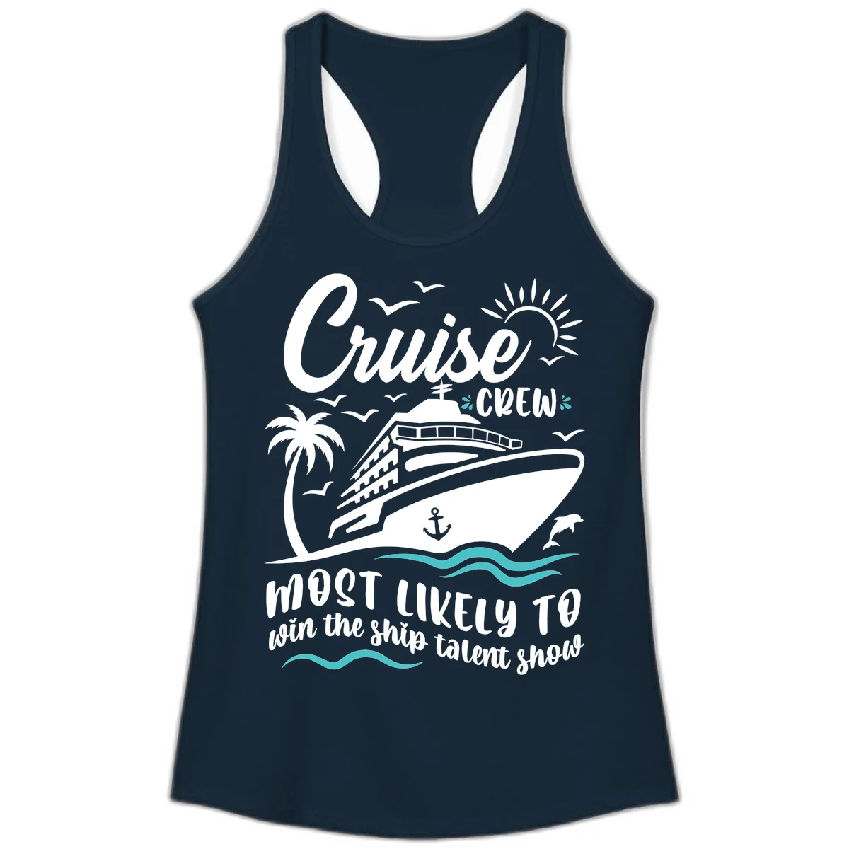 Cruise Crew Ship Talent Show Ladies Tank in Solid Midnight Navy