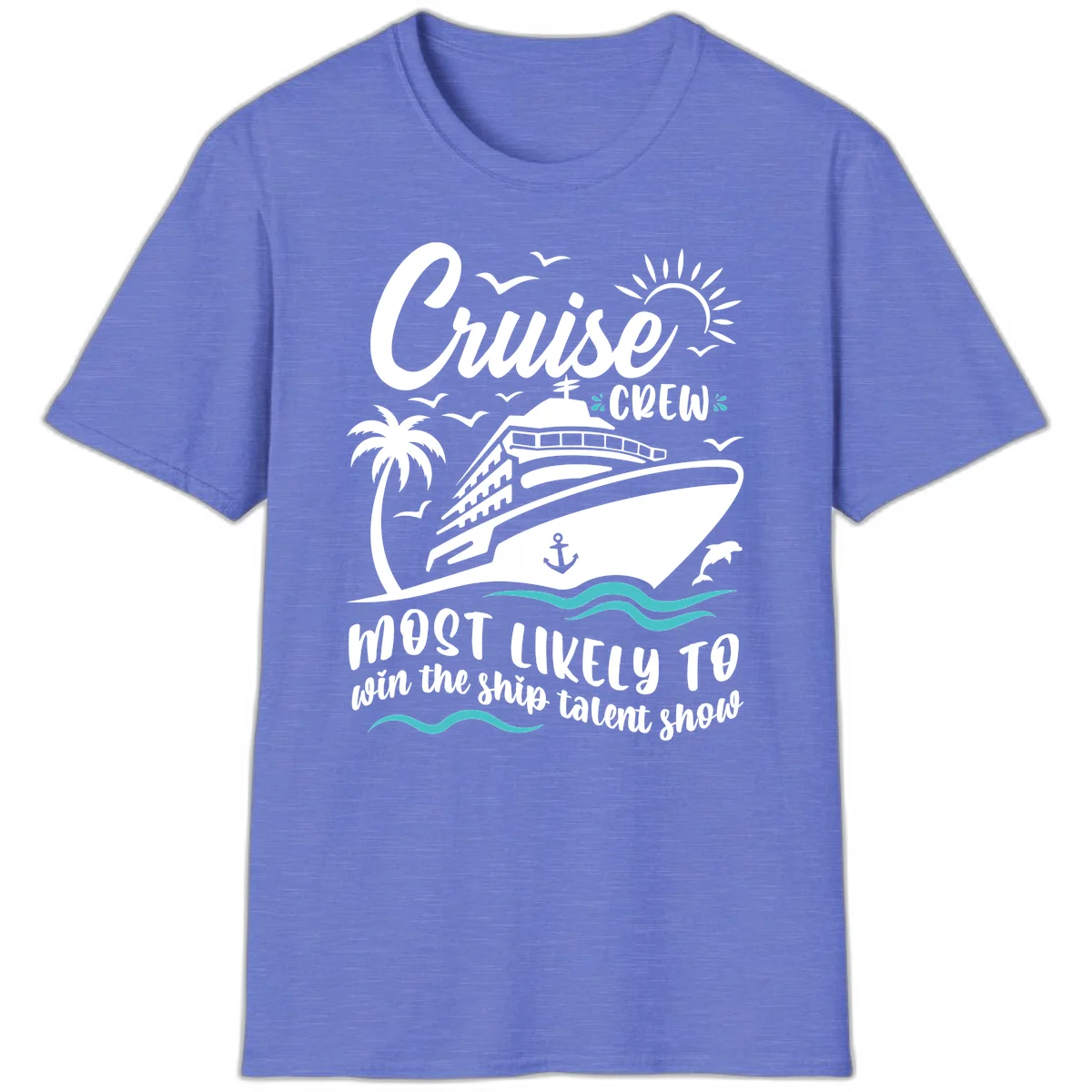 Cruise Crew Ship Talent Show T-Shirt in Heather Royal
