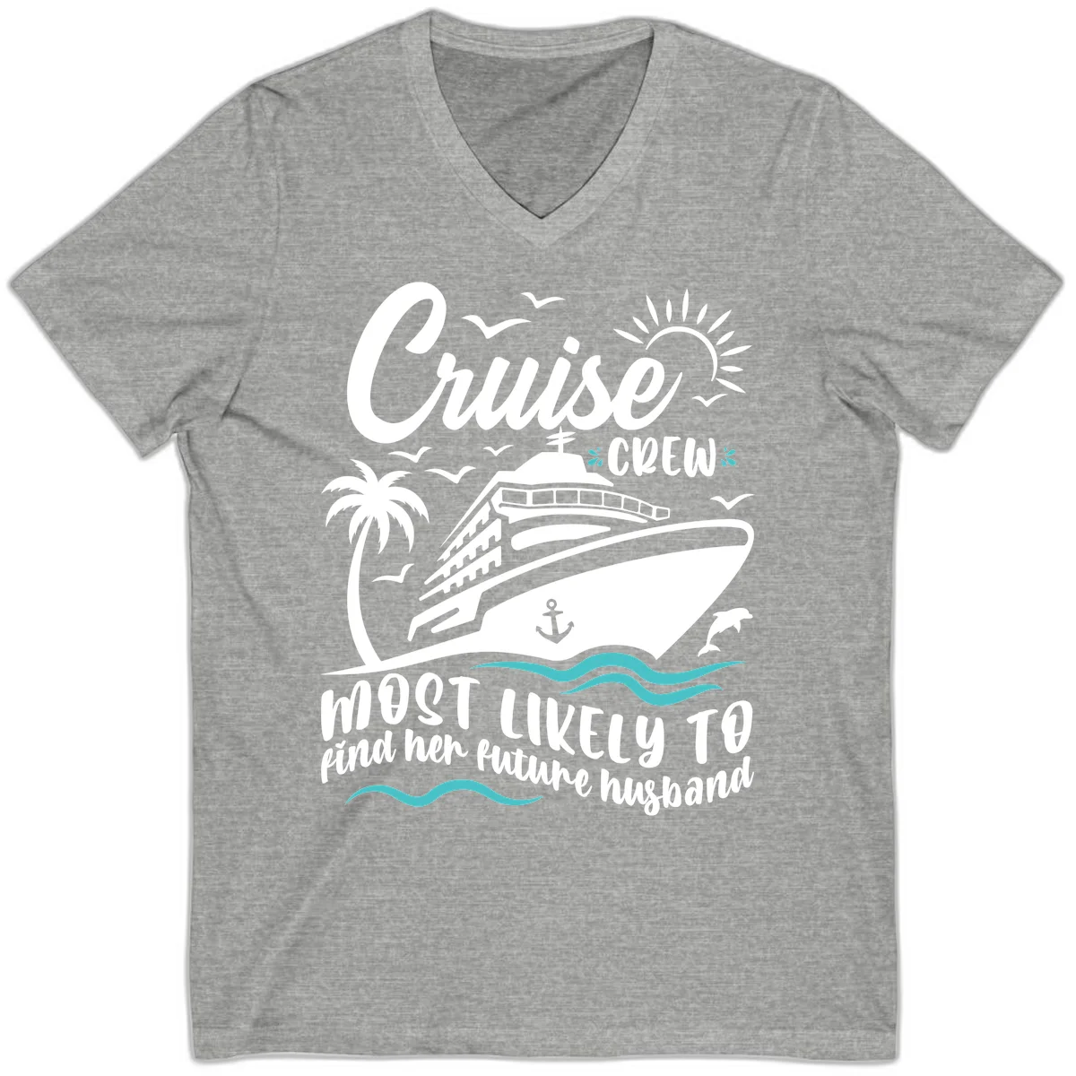 Cruise Crew Future Husband V-Neck in Athletic Heather