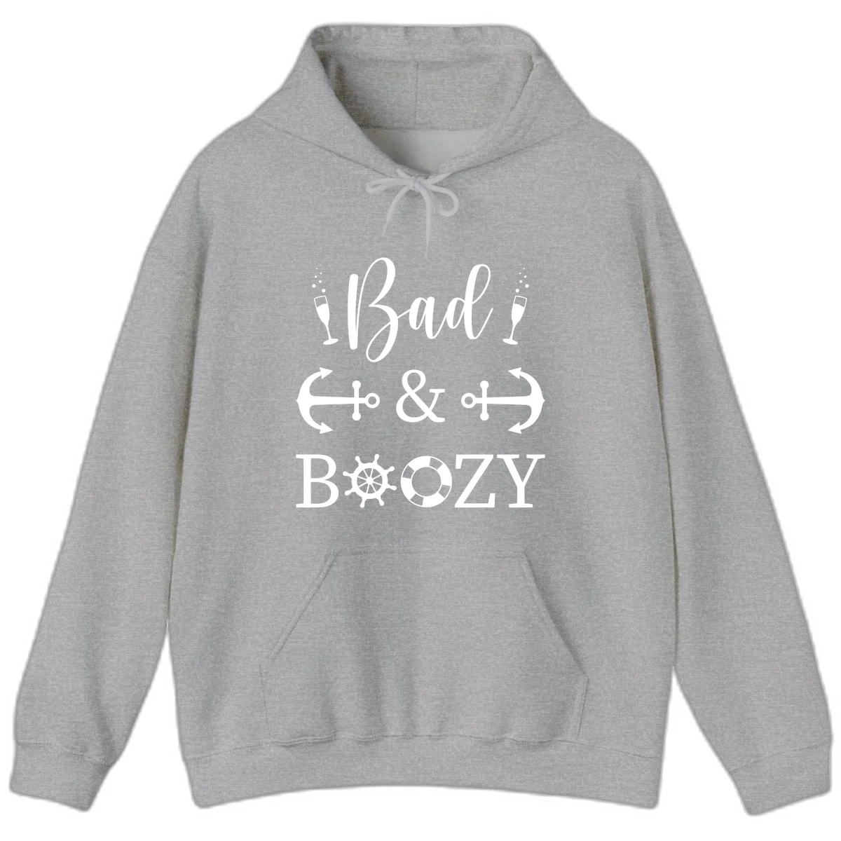 Bad and Bozy Nautical Cruise Hoodie in Sport Grey