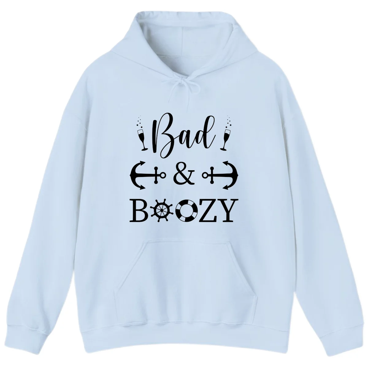 Bad and Bozy Nautical Cruise Hoodie in Light Blue