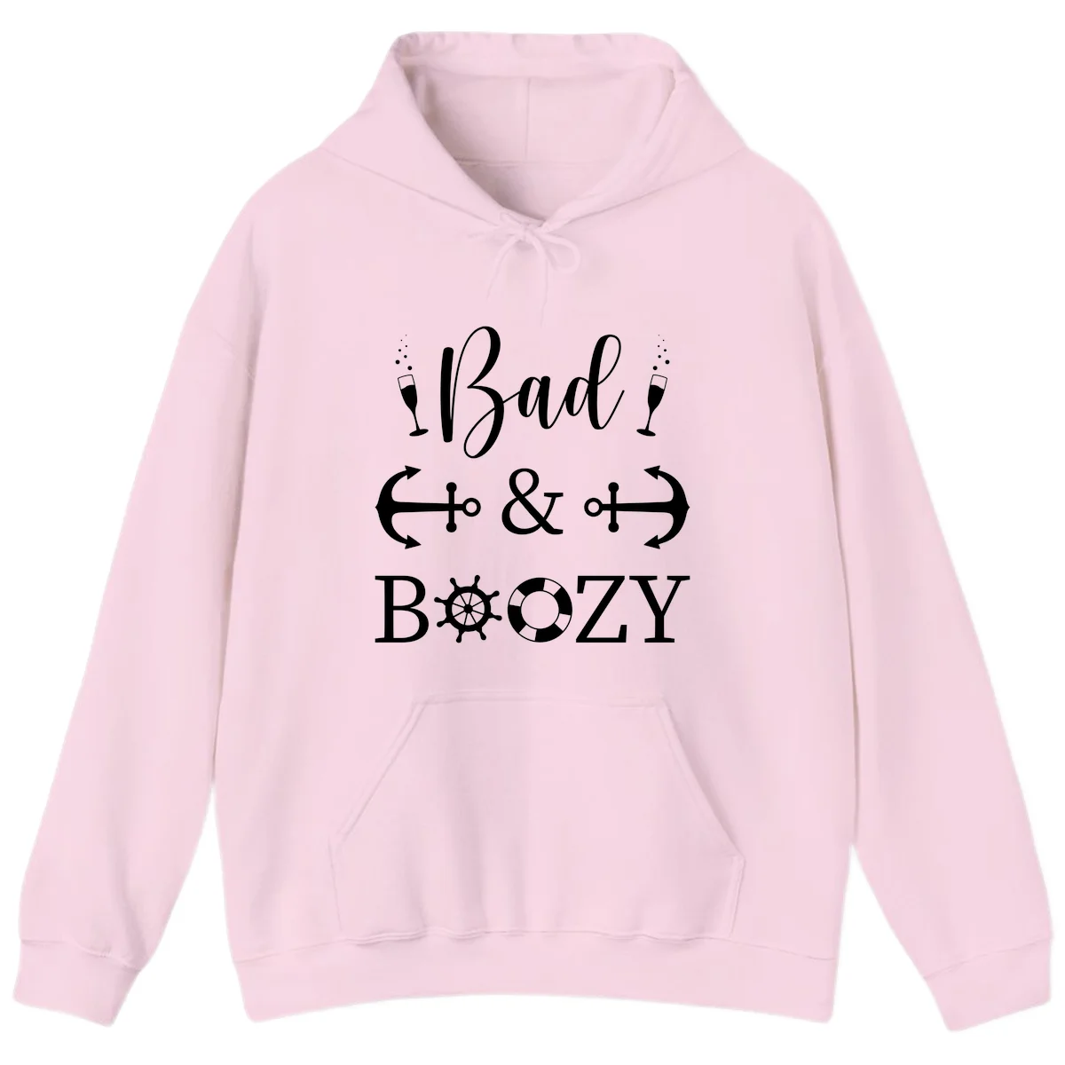Bad and Bozy Nautical Cruise Hoodie in Light Pink