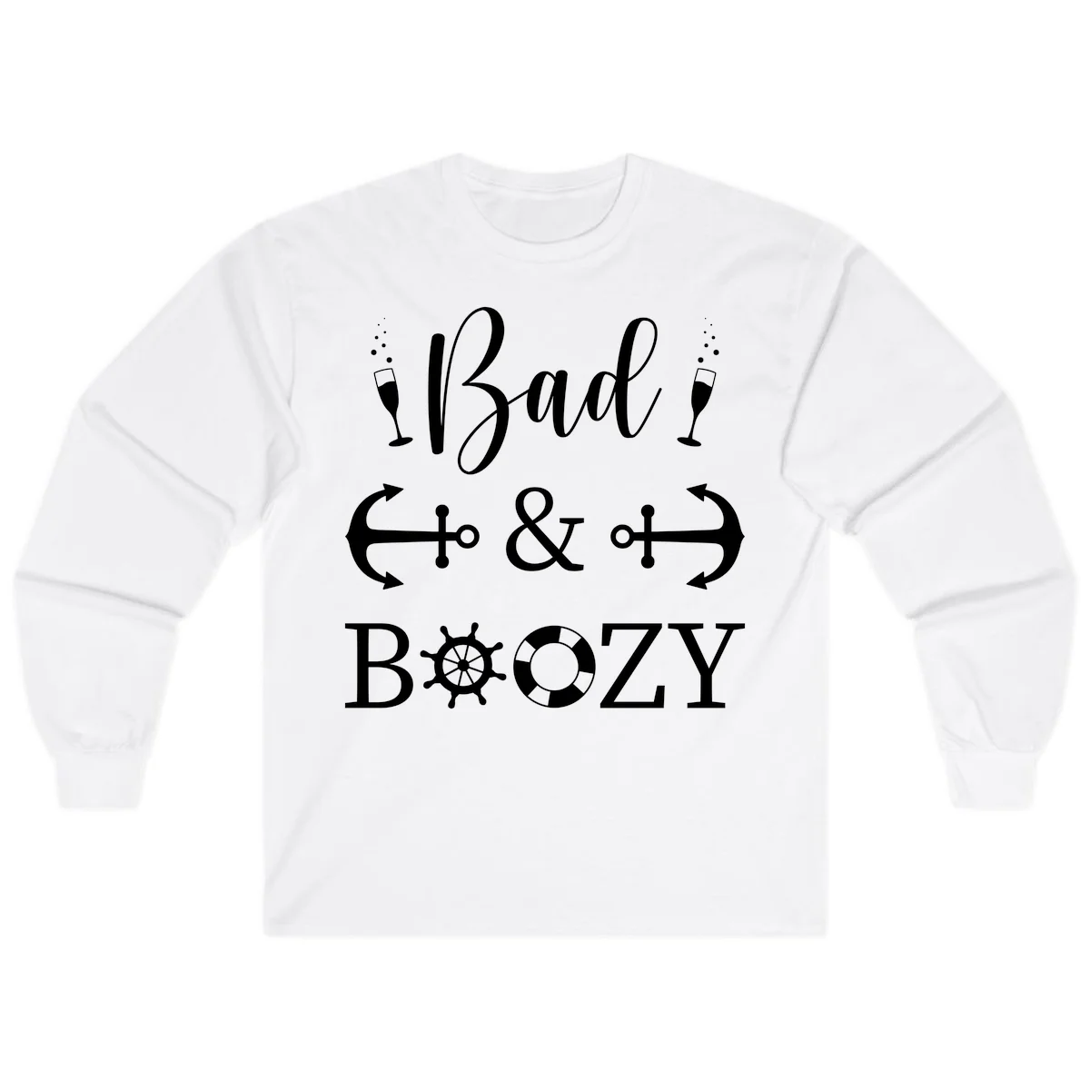 Bad and Bozy Nautical Cruise Long Sleeve in White