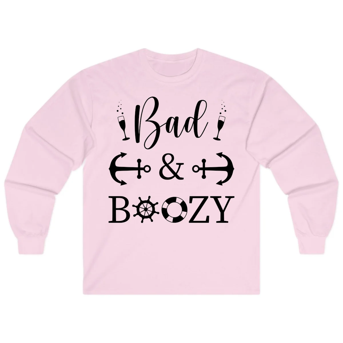 Bad and Bozy Nautical Cruise Long Sleeve in Light Pink