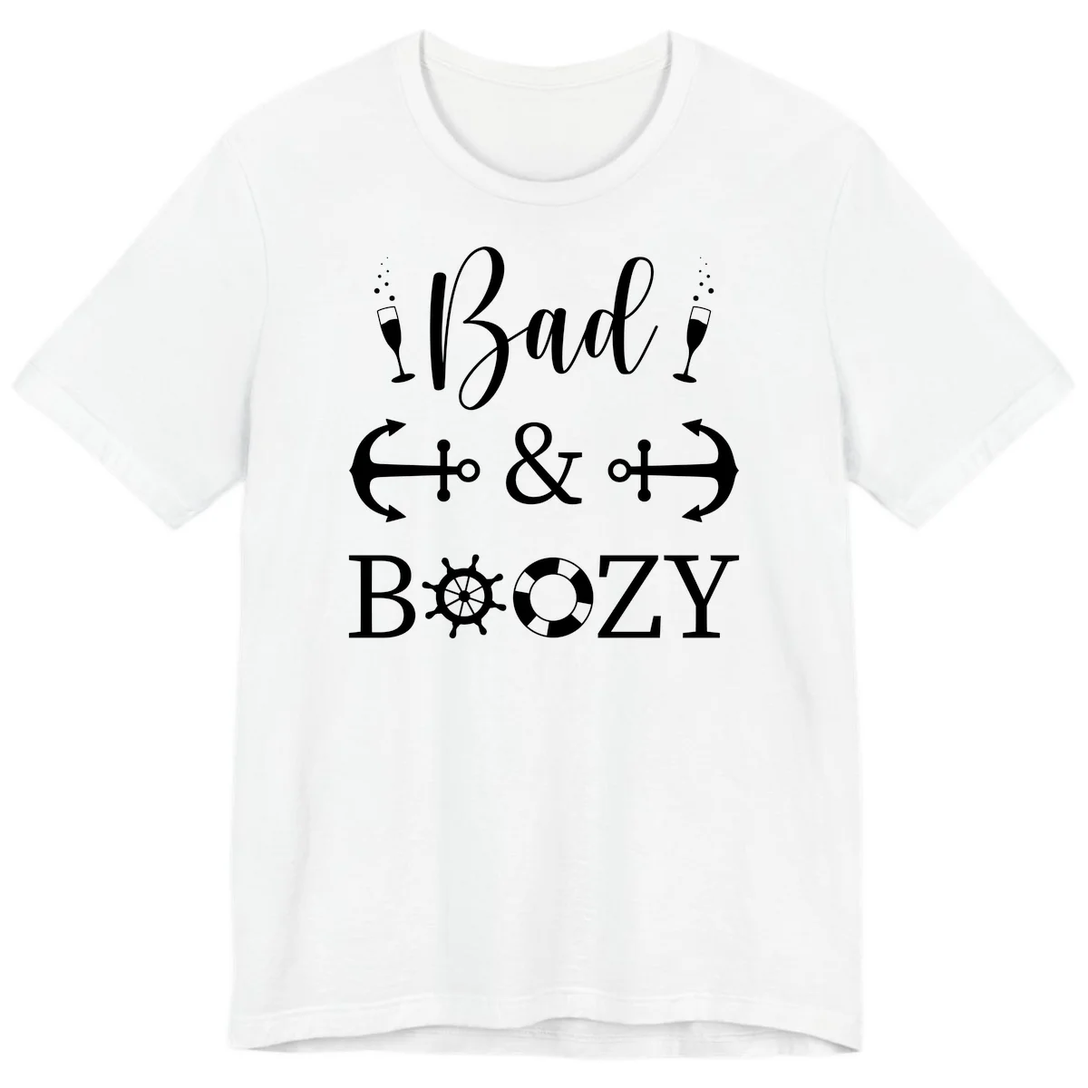 Bad and Bozy Nautical Cruise Premium T-Shirt in White