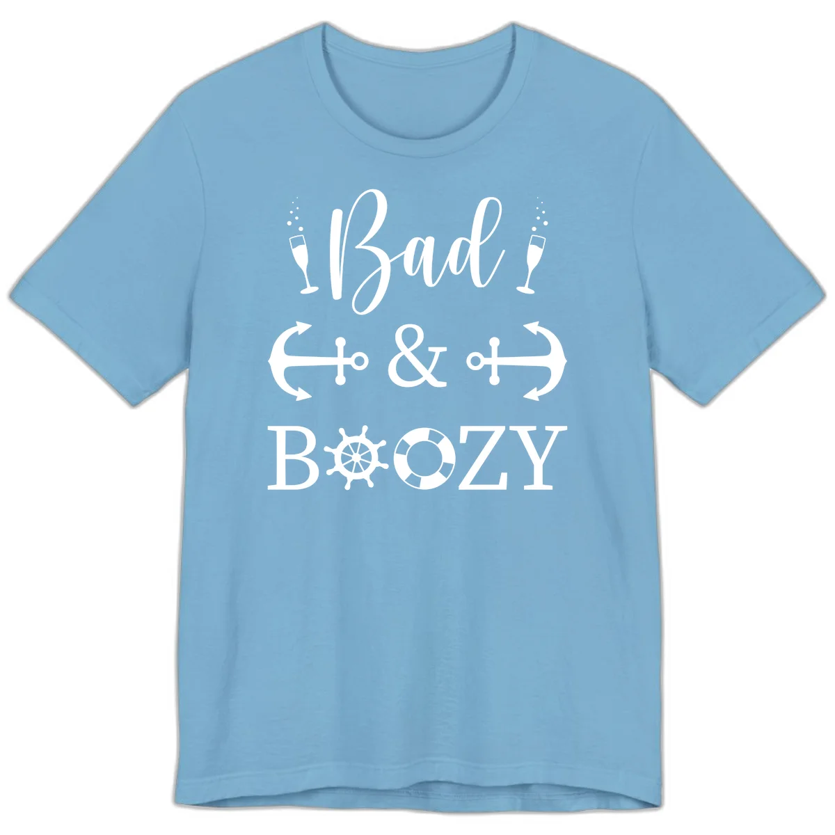 Bad and Bozy Nautical Cruise Premium T-Shirt in Ocean Blue