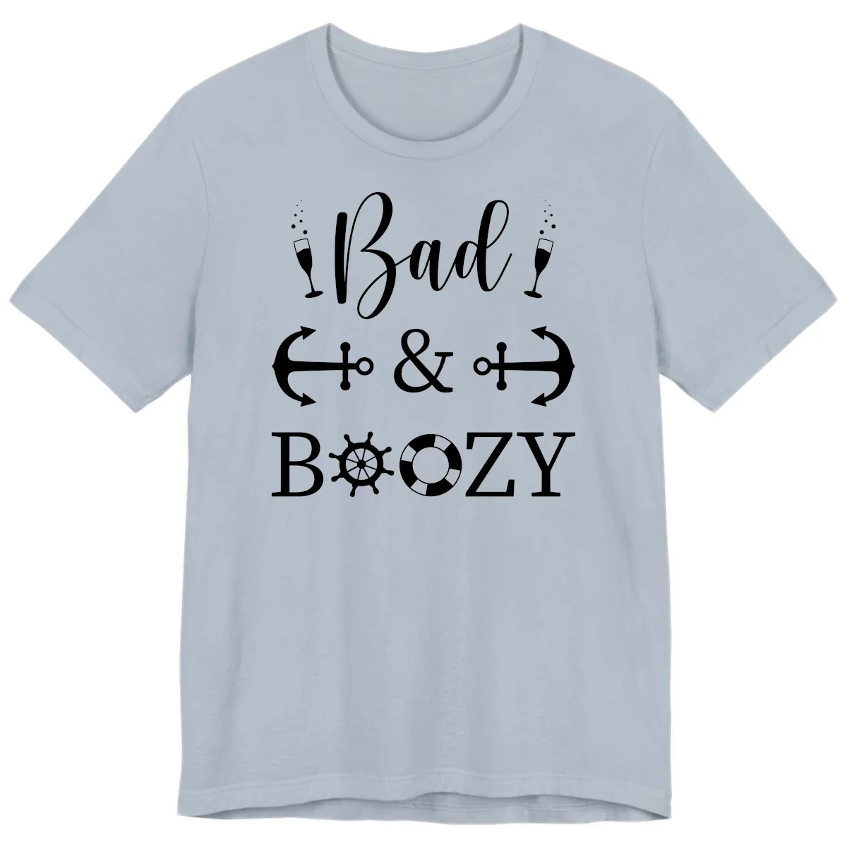 Bad and Bozy Nautical Cruise Premium T-Shirt in Light Blue