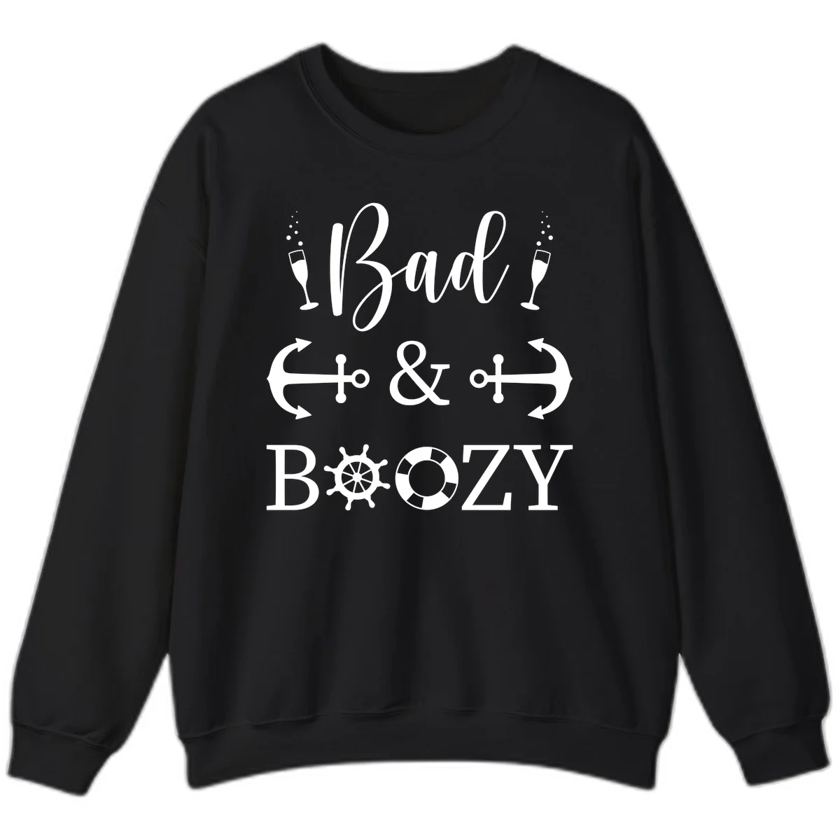 Bad and Bozy Nautical Cruise Sweatshirt in Black