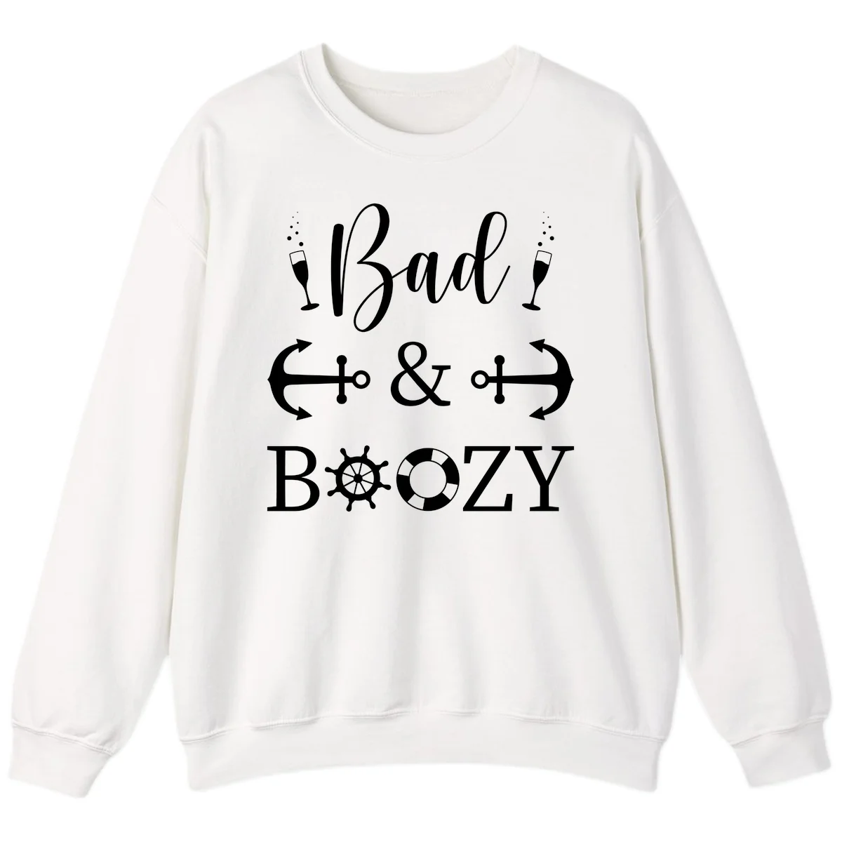 Bad and Bozy Nautical Cruise Sweatshirt in White