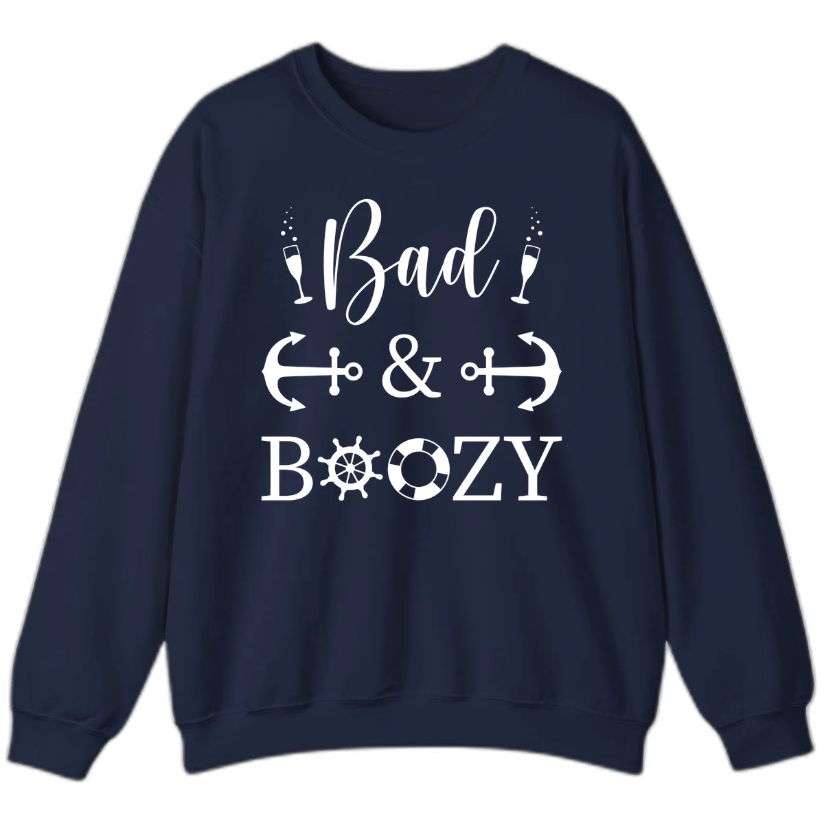 Bad and Bozy Nautical Cruise Sweatshirt in Navy