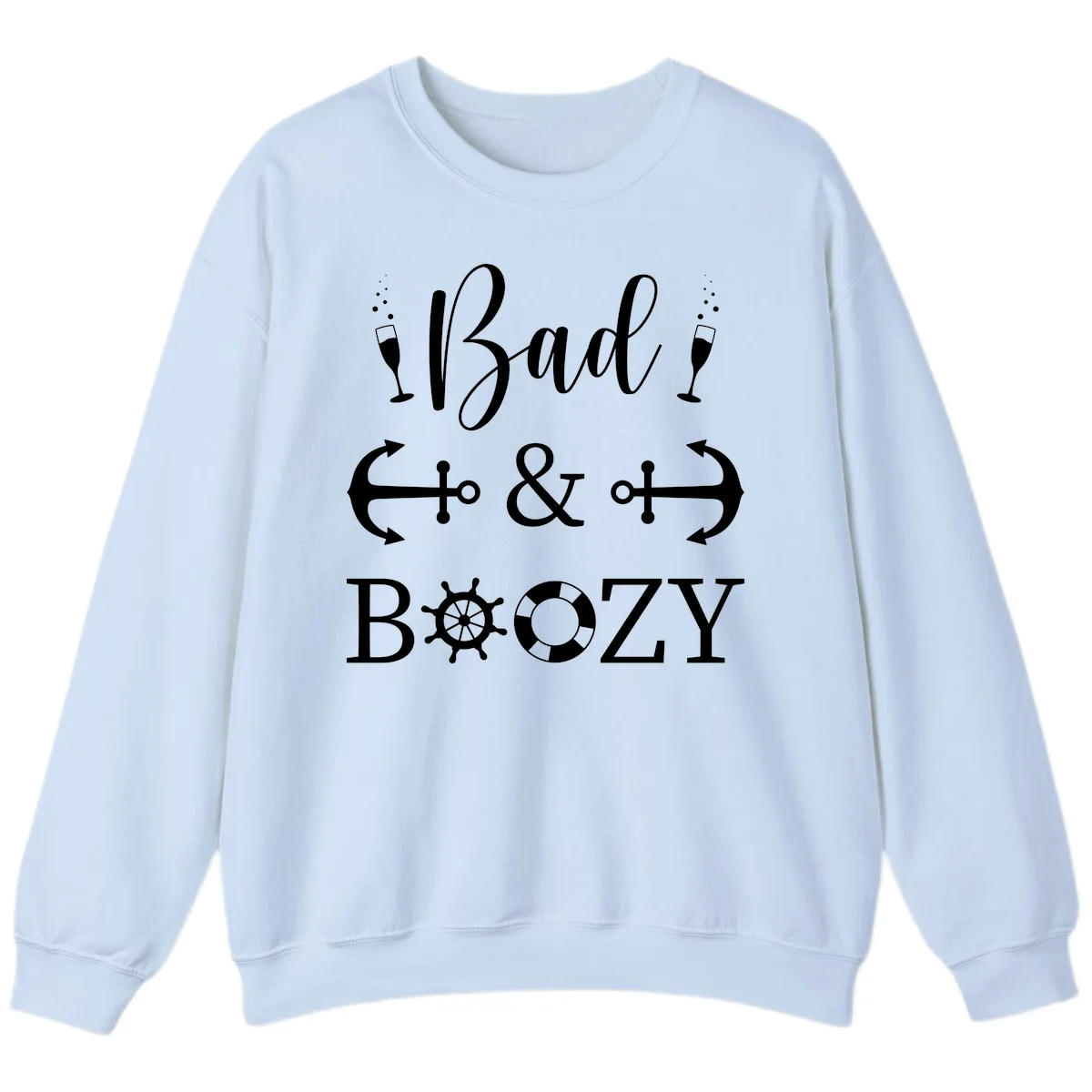 Bad and Bozy Nautical Cruise Sweatshirt in Light Blue