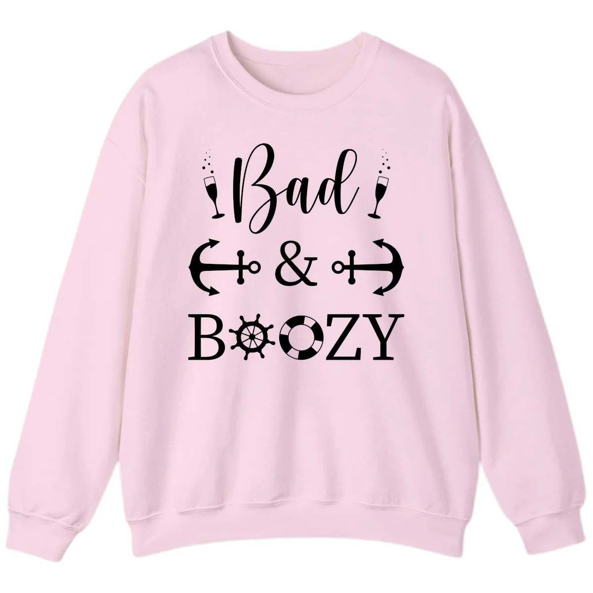 Bad and Bozy Nautical Cruise Sweatshirt in Light Pink