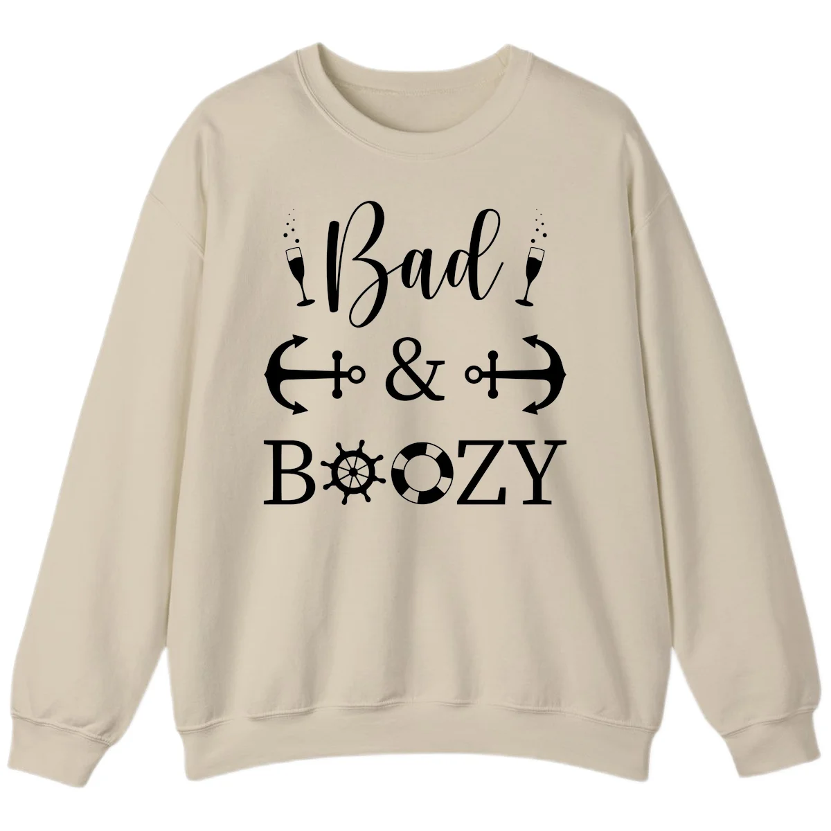 Bad and Bozy Nautical Cruise Sweatshirt in Sand